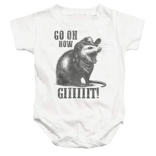 Popfunk Opossum Go On Git Funny Animal Unisex Infant Snap Suit for Baby White Small