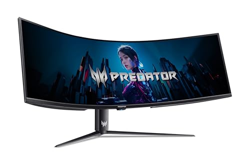 acer Predator Z57 Gaming Monitor 57 Zoll (145 cm Bildschirm) Dual UHD, QD-MiniLED, 120Hz, 1ms(VRB), 2xHDMI 2.1, DP 1.4, USB-C, USB HUB, FreeSync Premium, HDR, Curved, höhenverstellbar, Delta E