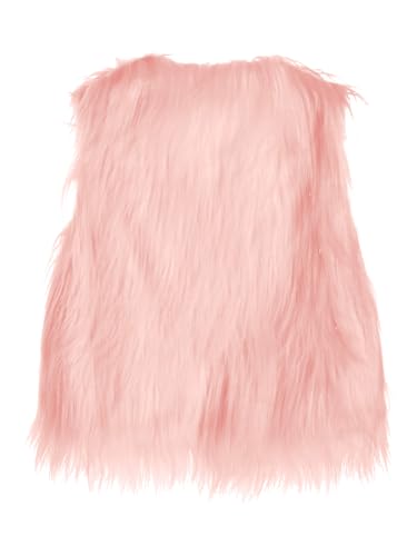 Kids Girls Open Front Gilets Faux Fur Sleeveless Jacket Coat Cardigan Waistcoat for Pageant Weeding Banquet4