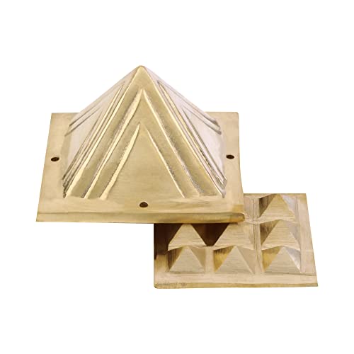 Image of Vastu Brass 2 Layer Pyramid |Size- 3-Inch | Pyramid for Positive Energy, Health & Wealth | Vastu Dosh Remedies for Home & Office | Direction - SW, WEST | Pack of 1