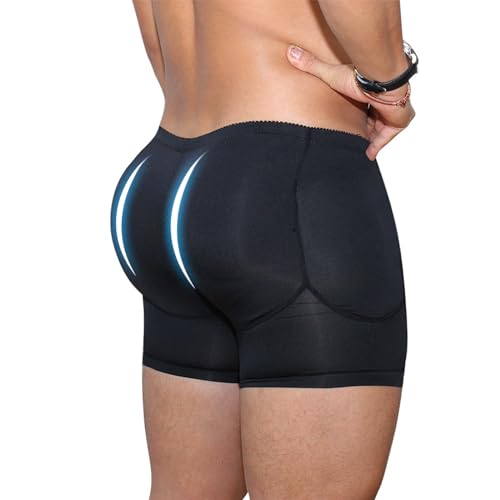 GENEMEN Mens Padded Underwear Butt Enhancer High Waisted Shapewear Butt Lifter Boxers with...