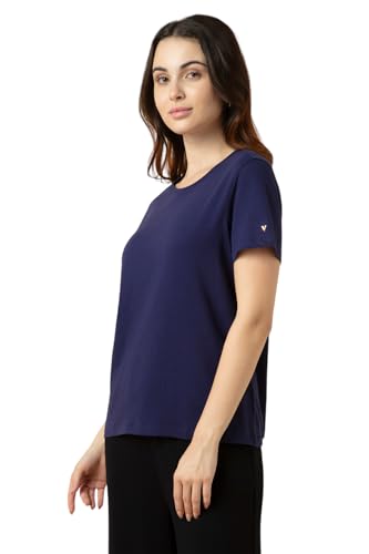 Image of Van Heusen Women's Cotton Relaxed Fit Lounge T Shirt - Relax Fit, Round Neck, Short Sleeves