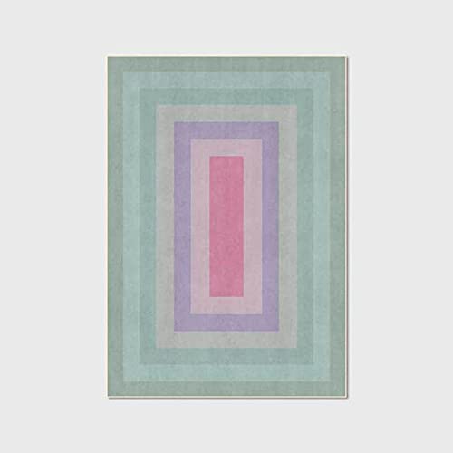 Tapis multicolore dégradé rose jaune vert bleu style girly moderne