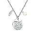 ZUOBAO Where You Lead I Will Follow Hand Stamped Mother and Daughter Necklace (Silver)