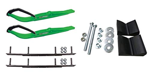 C&A Pro Green Razor Snowmobile Skis w/ 10