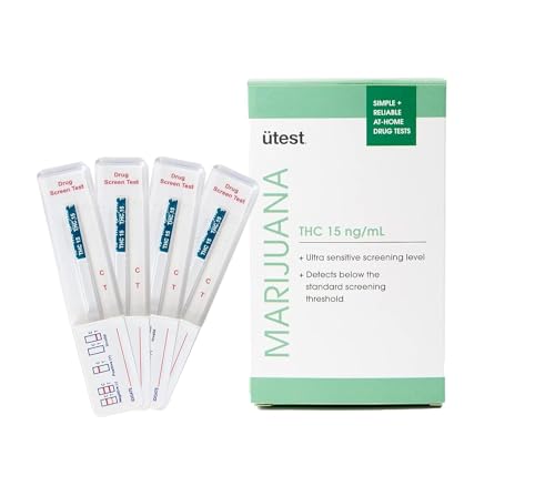 UTest THC 15 ng/mL Home Drug Test Strips - Easy-to-use Low Detection THC Test Kit Single Use (4-Pack)