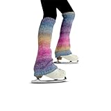 fanweimei Ice Skate Figure Skating Tights Over The Boot for Women, Adult Knitting Colorful Figure Skating Leg Warmers For Children Without Rhinestone