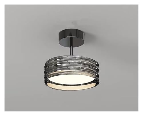 Suspension LED en verre noir anti-éblouissement luminaire compact gain de place