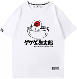 [Tekelly] ゲゲゲの鬼太郎 鬼太郎 沙村広明 復古 アニメ 漫画 流行 Tシャツ メンズレディース スポーツ 夏服 人気 プリント シャツ トップス 半袖 無地 通気性 ゆったり おもしろTシャツ