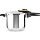 Magefesa Activa2 - Olla Express Rápida 7.5L, Acero Inoxidable 18/10, 2 Programas de Cocción, Todo Tipo de Cocinas, Inducción, Mango Color Mostaza