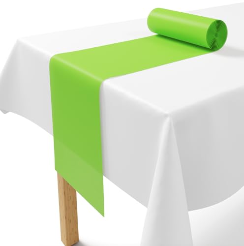 Chemin de table en non-tissé - Vert pomme - 30 cm x 25 m - Chemin de table jetable - Décoration de table élégante pour mariage, communion, baptême, anniversaire,...