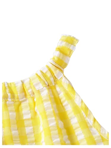 Floerns Girl's Gingham Tiered Ruffle Halter Dress A Line Cute Short Dresses with Bag3
