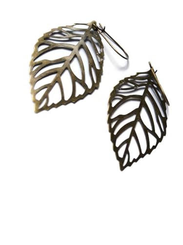 Bronze Leaf Earrings for Her - Autumn Jewelry - Fall Accessories for Women