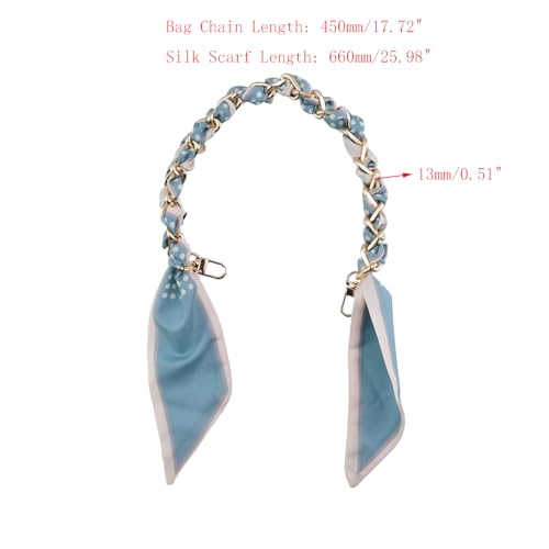 Image of Silk Scarf Purse Chain Strap Handbag Handle Replacement Elegant Bag Decoration for Ladies Bag