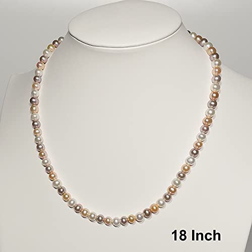 Multicolor Freshwater Cultured Pearl Necklaces 16-22 Inch for Women AA Quality 5-10mm Multicolor Necklace Sterling Silver Clasp - Orien Jewelry2