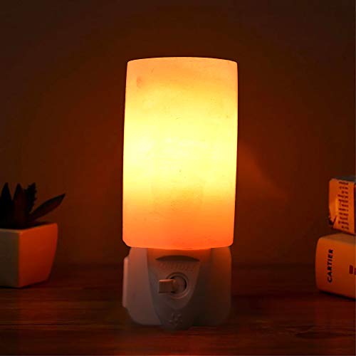 Image of Himalayan Salt Night Light, Plug in Hand Carved Crystal Night Light Best Living Room, Bathroom, Hallway Light (5inches, 1 lbs.) Unique Gift Ideas