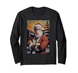 mona lisa santa claus shirt - divertente maglietta natalizia artistica maglia a manica