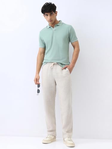 Image of Urbano Fashion Men's Solid Regular Fit Half Sleeve Cotton Polo T-Shirt