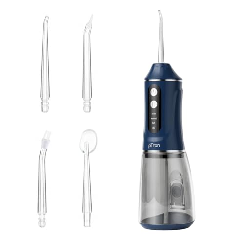 Image of pTron EaseMate Oral Irrigator D2, Portable, Cordless & Rechargeable, 3 Cleaning Modes, 300ml Water Tank, IPX6 Water-resistant, Flossing at Home & Travel, Oral Flosser, Dental Flosser for teeth (Blue)