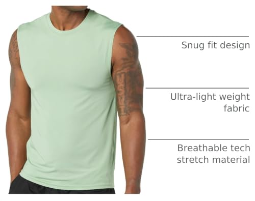 Amazon Essentials Men's Athletic Base Layer Workout Sports Tank Tops, Sage Green, Large - image 4