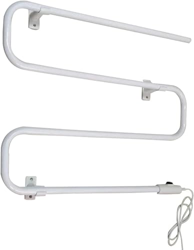 Toallero eléctrico portátil de secado rápido con enchufe para baño blanco