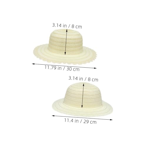 4Pcs Blank Straw Hats for Creative Painting Caps for Boys DIY Summer Sun Protection for Beach Farm Activities Engaging Crafting Fun Beige2