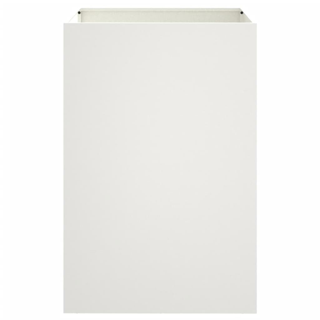 LAPOOH Sadzarka biała 52 x 48 x 75 cm stal walcowana na zimno, sadzarka na zewnątrz, donica ogrodowa, doniczka ogrodowa i sadzarka, donica zewnętrzna-841584
