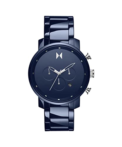 Image of MVMT Ceramic Analog Blue Dial Men Watch-28000204-D, Blue Band