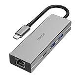 Leistungsstarker USB-C-Hub: Datenübertragung mit bis zu 5 Gbit/s, schnelle Internetverbindung mit Gigabit Ethernet bis zu 1 Gbit/s (1000 Mbit/s)