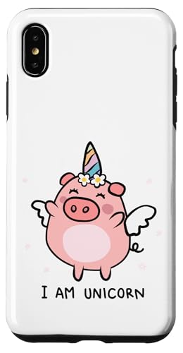 Funny I am a Unicorn Pigs Can Fly ���j�R�[�� �K�[���Y ���f�B�[�X �����Y �X�}�z�P�[�X iPhone XS Max �p