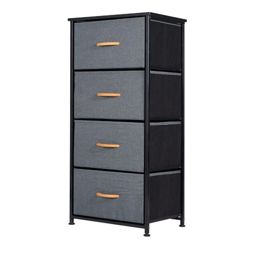 Panana Dresser Storage Tower Bedroom Cabinet Stand with Removable Fabric Drawers Bins for Closet - Steel Frame, Wood Top Organizer for Bedroom, Entryway, Closet, (4 Drawer) - Image 3