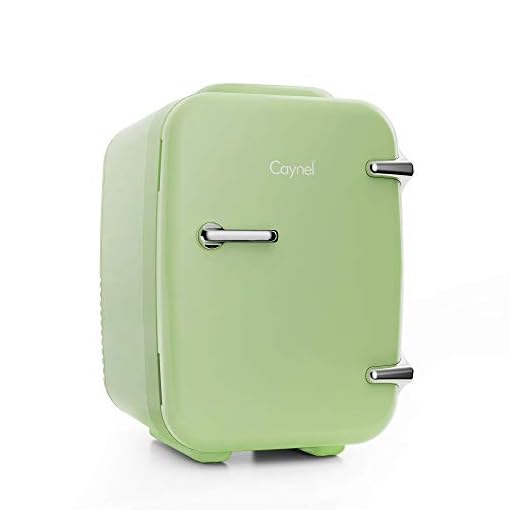 CAYNEL Mini Fridge Portable Thermoelectric 4 Liter Cooler and Warmer for Skincare, Eco Friendly Beauty Fridge For Foods,Medications, Cosmetics, Breast Milk, Medications Home and Travel