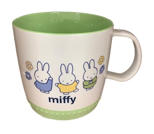 Taza Miffy de cerámica blanca con base verde diseño miniatura 1