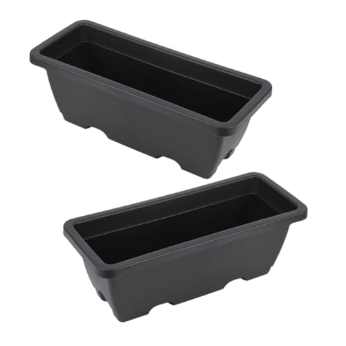 Jardinières rectangulaires plastique en ABS durable avec soucoupes intégrées - 2