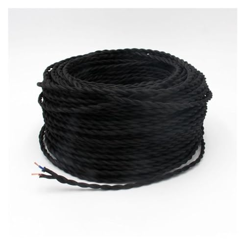 Cable de lámpara de tela retro de 2 núcleos con acabado trenzado tradicional de 20m 3