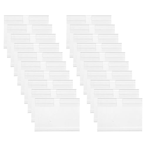 HOLIDYOYO 50個 透明製ラベルホルダー 小売価格表示用 店舗用サインスタンド スーパー棚用クリップ付き 収納ビン対応タグディスプレイ