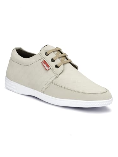 Image of Le Greem Men's Casual Lace-Up Shoes | Lightweight Synthetic Upper | Stylish & Comfortable Sneakers with Anti-Slip Sole - Black