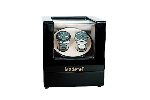 Medetai Wooden Automatic Rotation 2+0 (Black and White) Watch Winder Storage Case Display Box Pack of 1 (B0C1GPZVFH) Amazon Price History, Amazon Price Tracker