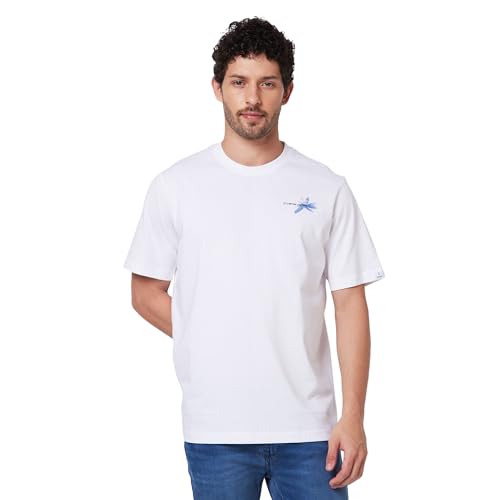 Image of Spykar Men's Comfort Fit N /A Half Sleeve Solid Casual T-Shirt