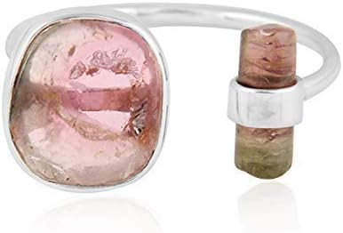 PANOPLY Handmade 925 Sterling Silver Ring Authentic Tourmaline Gemstone Jewelry, Gifts for Mom from Daughter, Son-Mom Gifts, Love Gifts, Gift Idea for Anniversary, Birthday, Wedding, Christmas Day