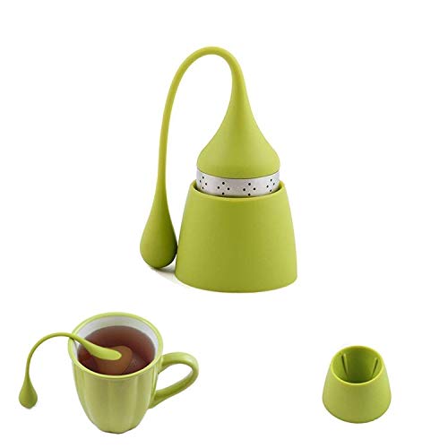 iNeibo Infusor de té, Filtro Té de Acero Inoxidable y silicona Alimenticio, Bola Infusiones con Recipiente Colador… - Imagen 3