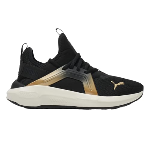 PUMA Womens Softride Enzo 5 Metallic Wide Lace Up Sneakers Shoes Casual - Black - Size 8 M