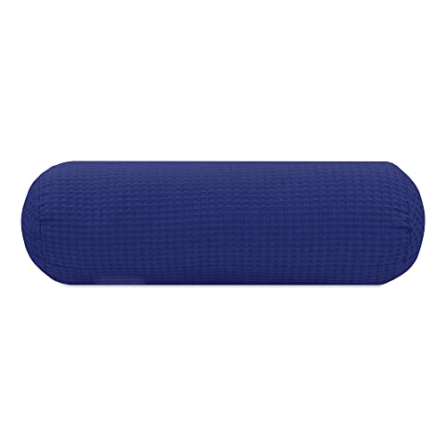 Totsy Baby Oreiller pour Le Cou 40x15 cm - Oreiller comme Oreiller de Soutien du Dos et Oreiller pour Les Genoux Coton Gaufré Bleu Marine