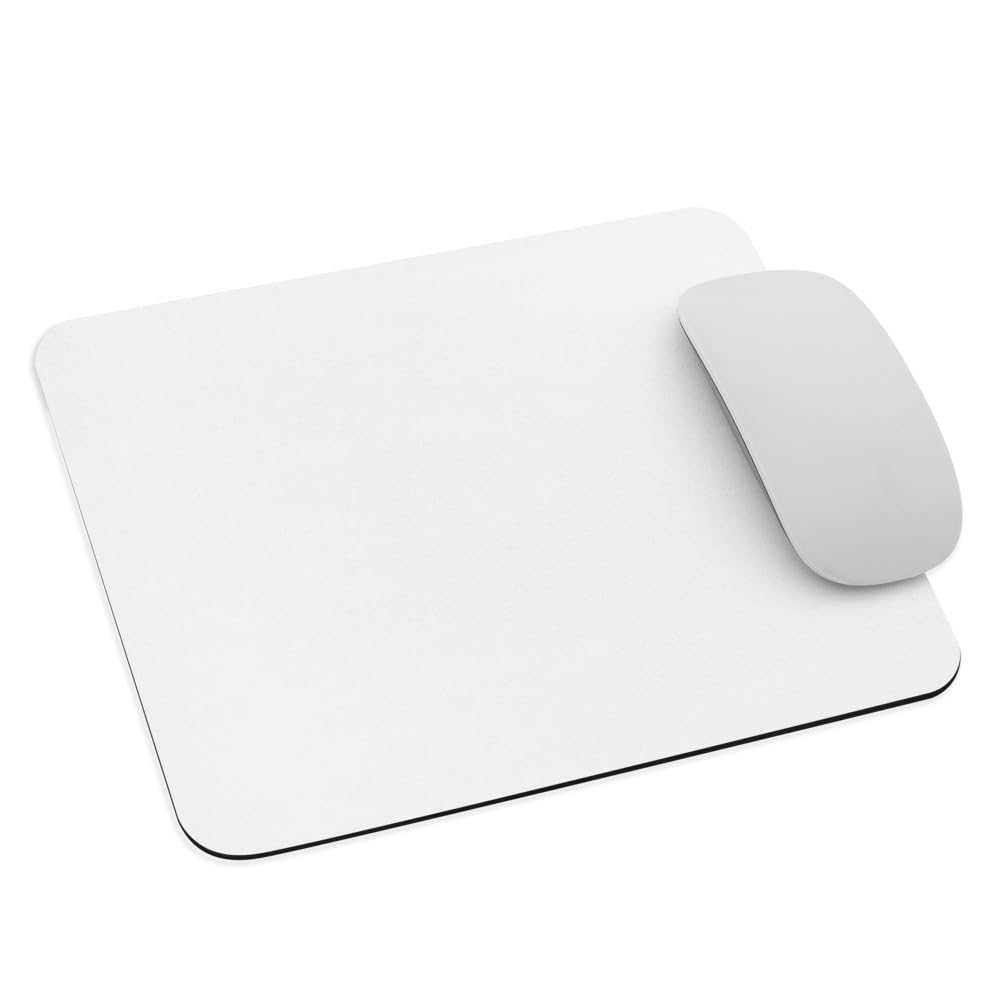 Grab n Gift Customizable White Mouse Pad, 18x22cm, Fabric and Rubber, Non-slip, Wrist Support-image-0