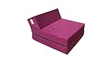 Como sillón: ancho 60 cm, fondo: 70 cm, altura del asiento: 24 cm, alto con cabecero: 42 cm (foto)