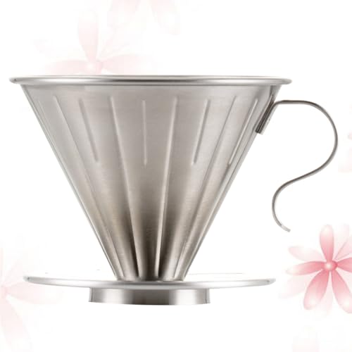 JOYOFREELY Filtro Fácil Limpieza para Café de Acero Inoxidable con Capacidad para 1-2 Tazas y Soporte Plateado para Cafetera Goteo