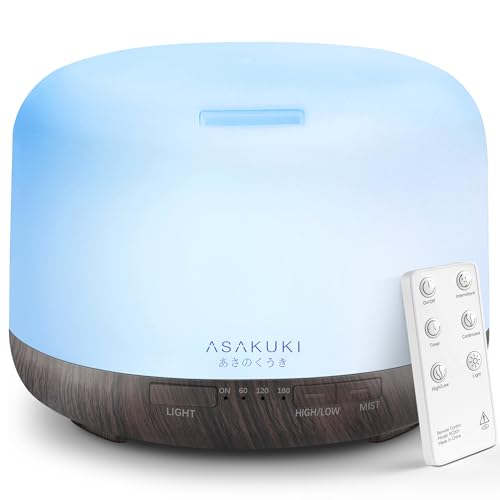 ASAKUKI 500ml Premium, Essential Oil Diffuser with Remote Control, 5