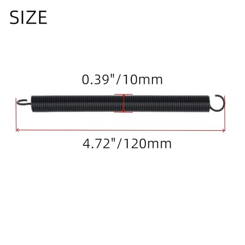 Image of Mcredy 10 Pcs Extension Spring 4.72 Inch Black Stainless Steel Mechanical Extension Compression Springs for Mechanical Devices