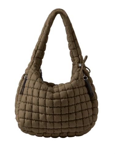 Image of Puffer Quilted Tote Bag for Women Nylon Crossbody Bags Puffy Purse Hobo Large Shoulder Bag Trendy