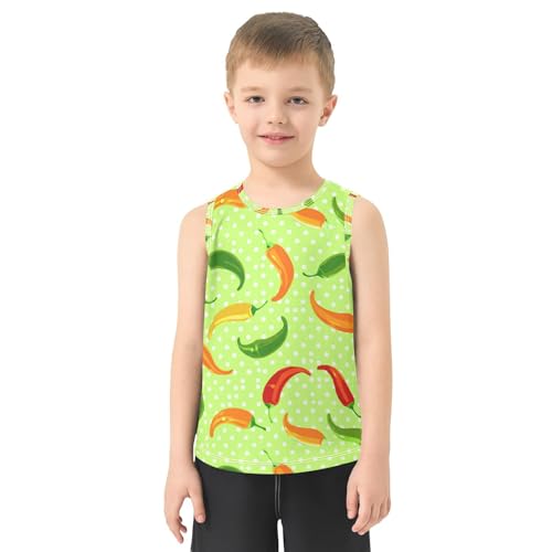 J JOYSAY Colorful Pepper Polka Dot Boys Tank Top Sleeveless Muscle Shirts Quick Dry Kids T-Shirts 3-15T2